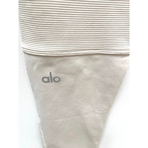 Alo yoga jogger high waisted ribbed knee and hem cropped leggings Size XS bone - Picture 5 of 11
